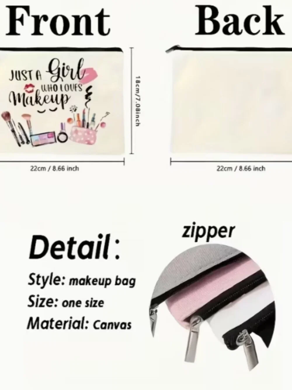 Just a Girl Who Loves Makeup cosmetic pouch